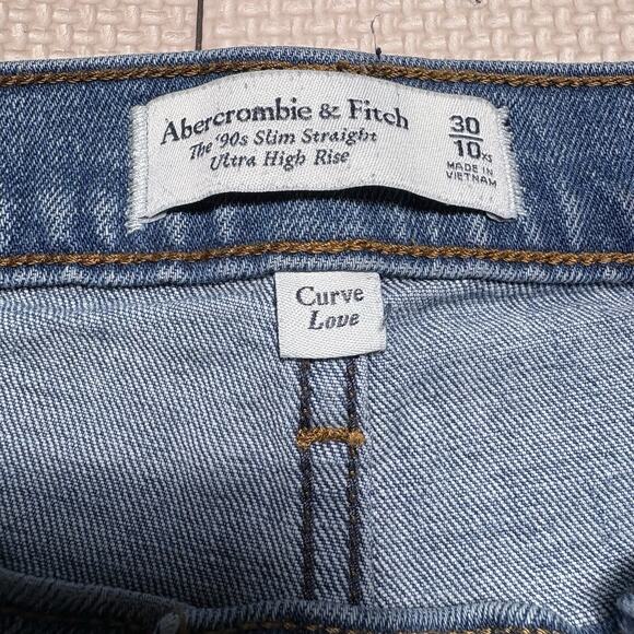 Abercrombie & Fitch Curve Love 90's Slim Straight Ultra High Rise Jeans 30 / 10S - Picture 7 of 13